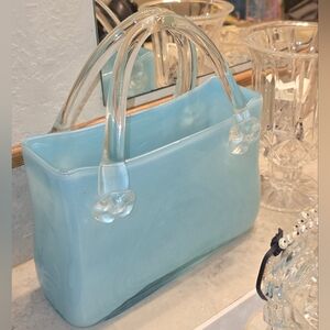 ⭐️Elegant Tiffany Blue Handblown Custom Glass Handbag